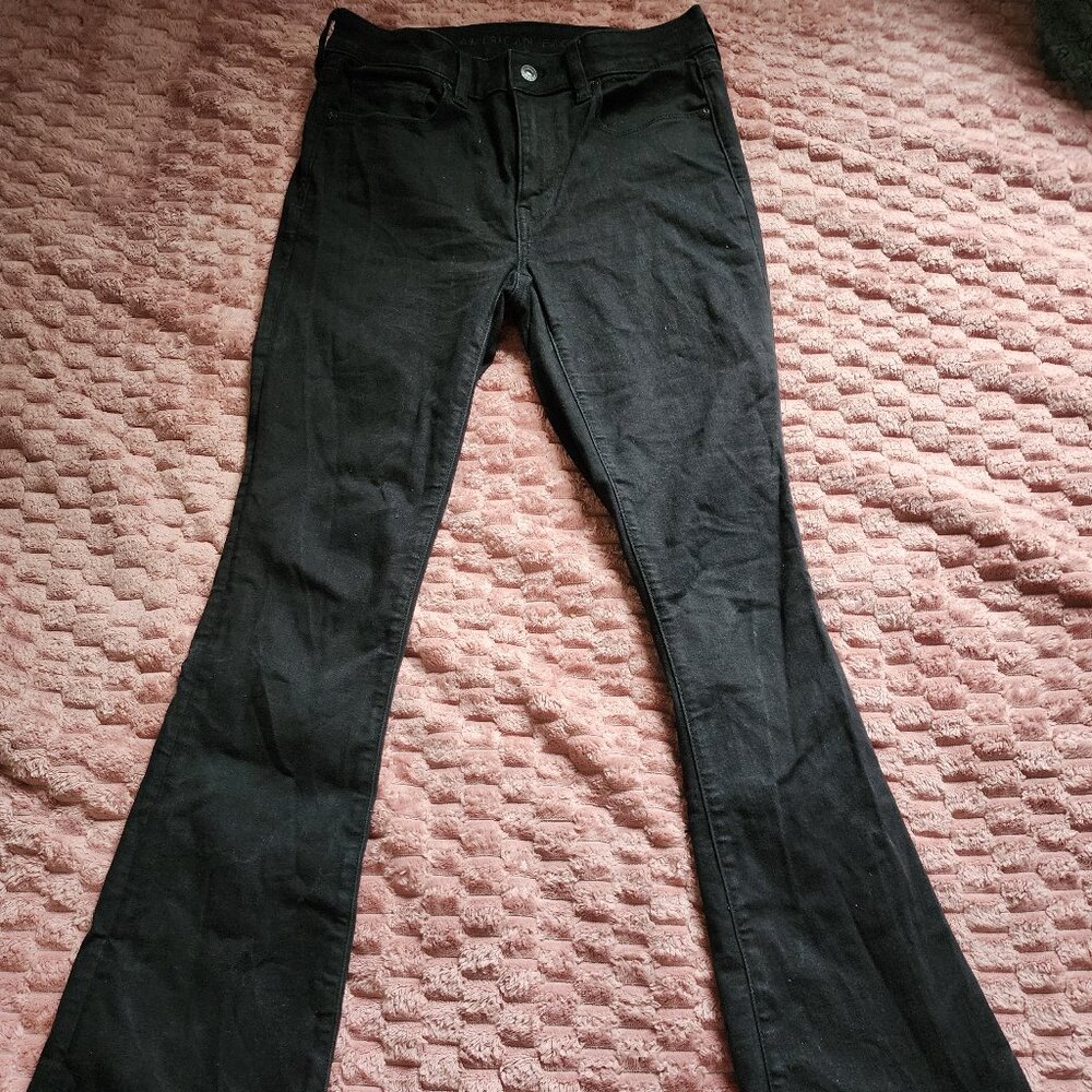 American Eagle Bootcut Jeans Black 6 short